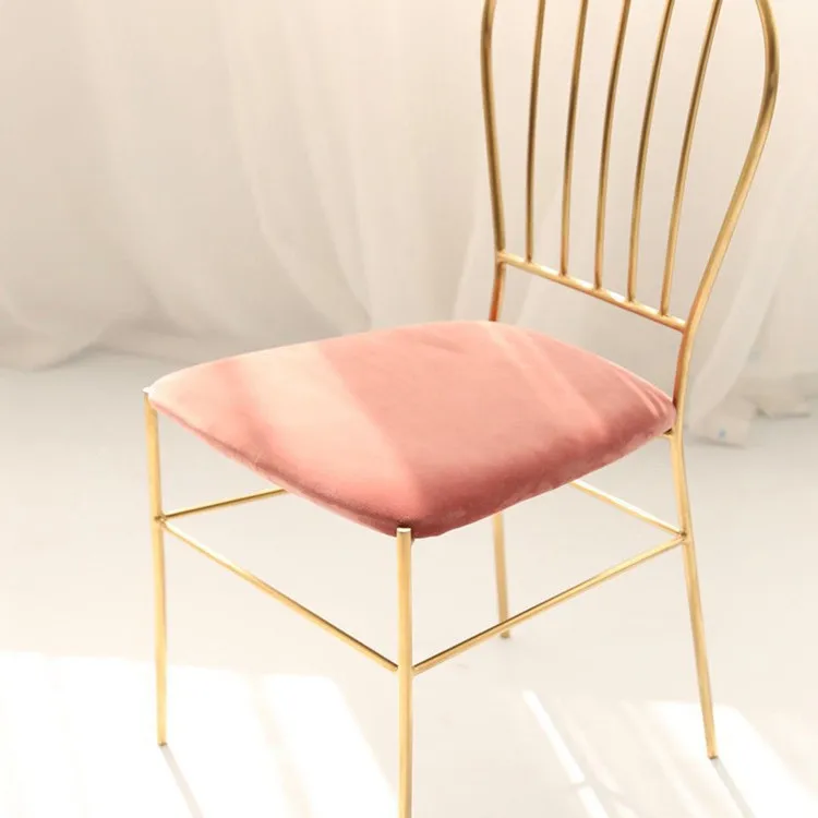 Light luxury leisure chair simple modern wrought iron back chair bedroom dresser chair