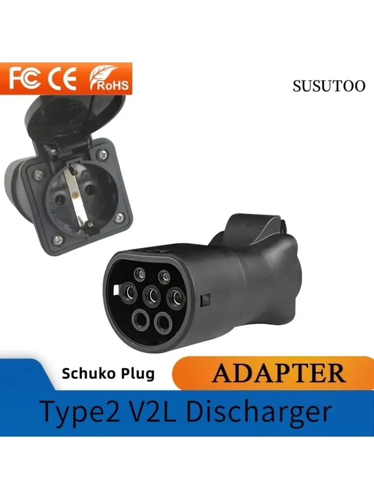 Voor Xpeng G6 Smart BYD MG Genesis Voyah ZEEKR Geely EX5 TYPE2 V2L Ontlader adapter type 2 Ontlading met 16A socket - afbeelding 2