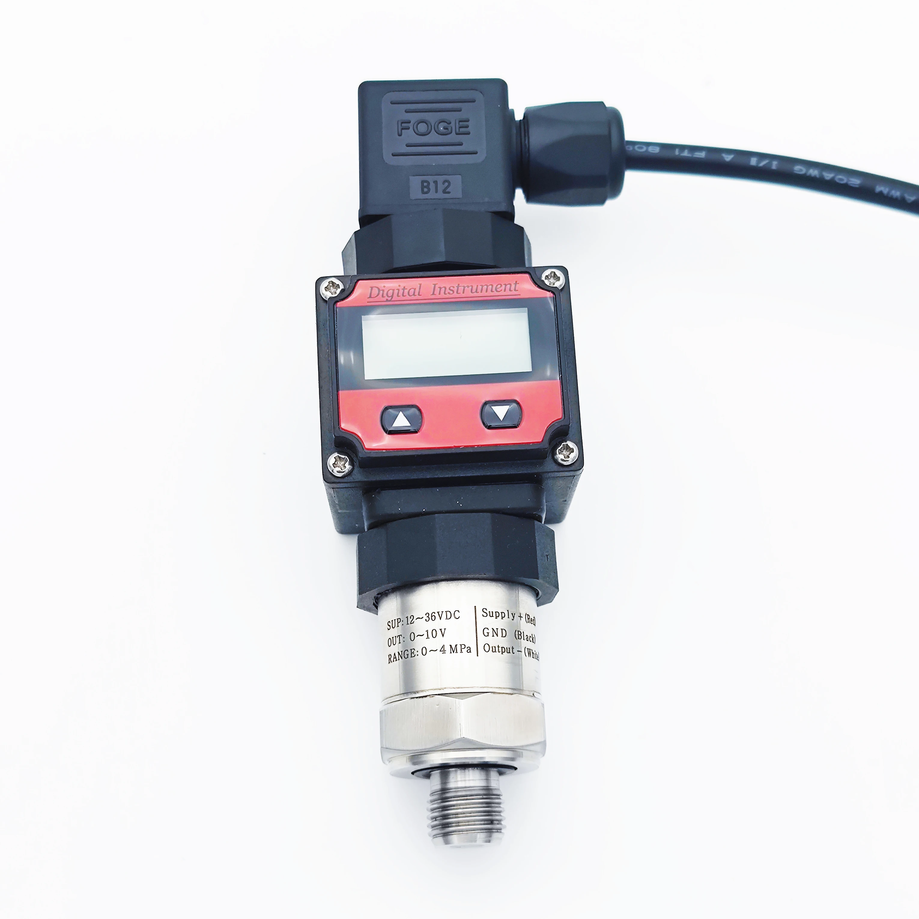 pressure transmitter with LCD Display G1/4 12-36V 0-10V 0.5% 0-600bar optional stainless steel pressure transducer sensor