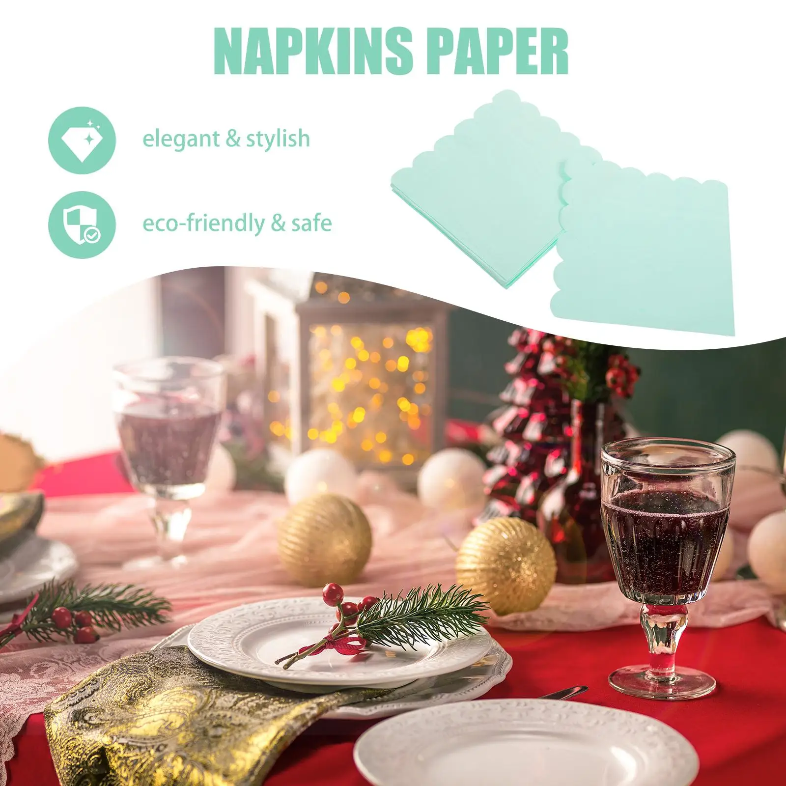 

20 Sheets Wedding Decorations Paper Napkin Cocktail Decorate Party Supplies Dinner Napkins