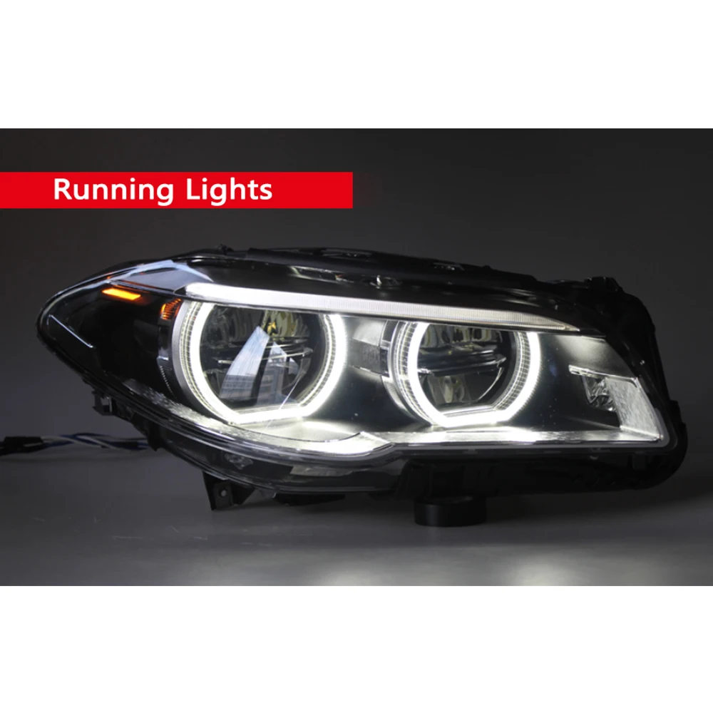 Car Front Lights For BMX 5Series F18 F10 2011-2017 Full LED Headlight Assembly DRL Running Signal High and Low Beams Plug Play