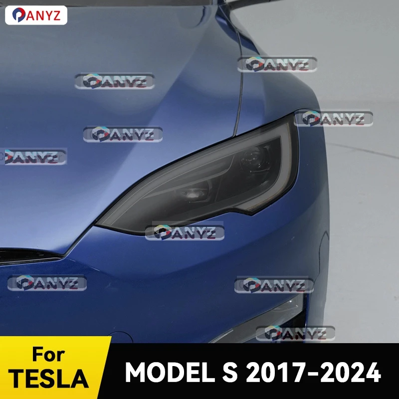 

For TESLA Model S 2017-2024 Car Headlight Protective Cover Film Front Light TPU Anti-scratch Headlamp Tint Sticker Accessories
