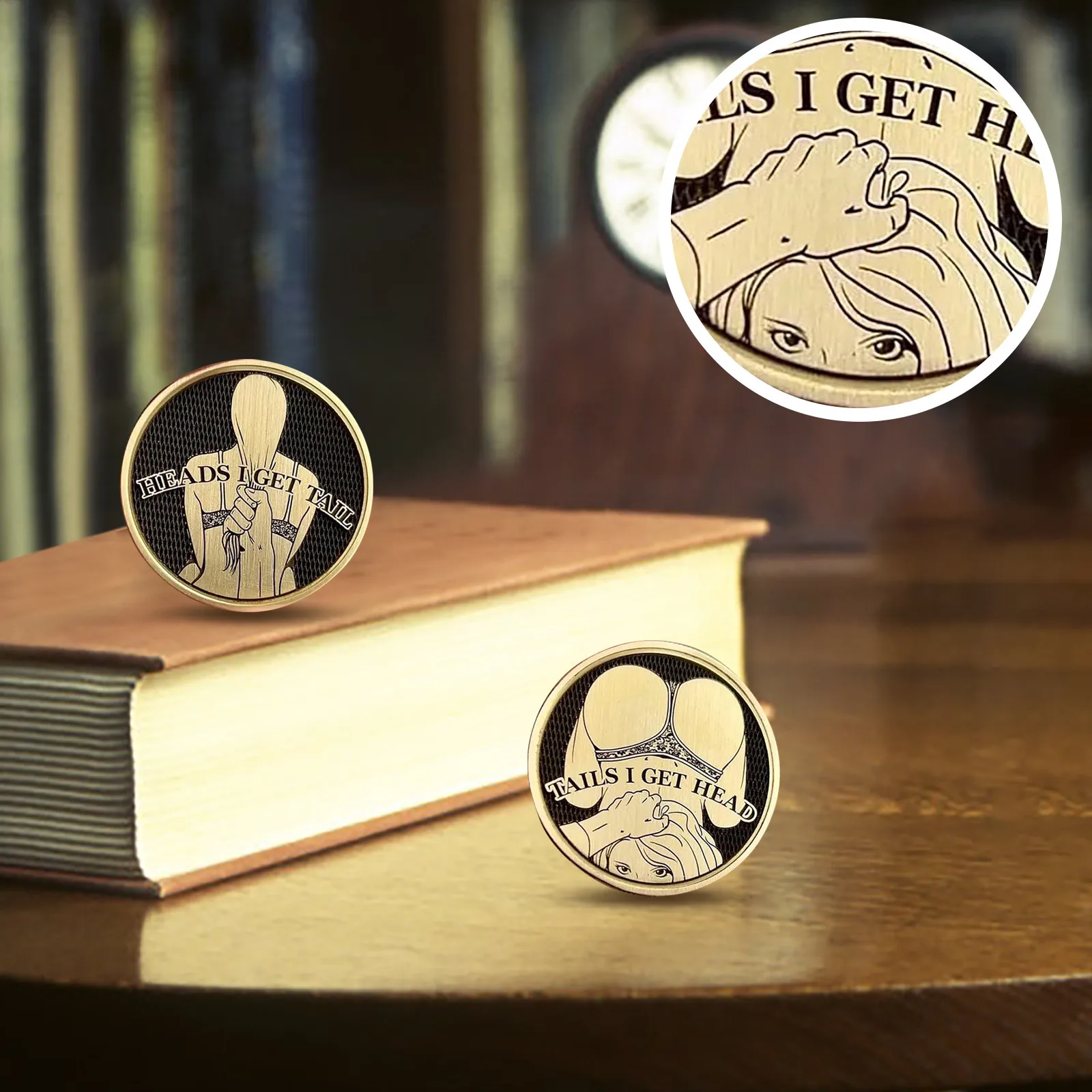 عملات مضحكة، عملة مثيرة للكبار مزدوجة الجانب، رمز محظوظ، عملات تحدي الكبار، هدايا مزحة مضحكة للرجال والنساء أفكار التاريخ الليلي #2