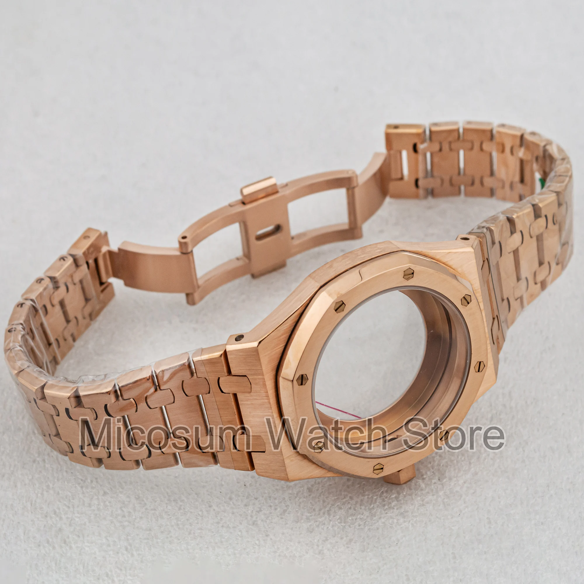 41MM NH35 Case Stainless Steel Bracelet Strap Sapphier Crystal Water Resistant for Octagon Royal NH35 NH36 Movement 31.8mm Dial