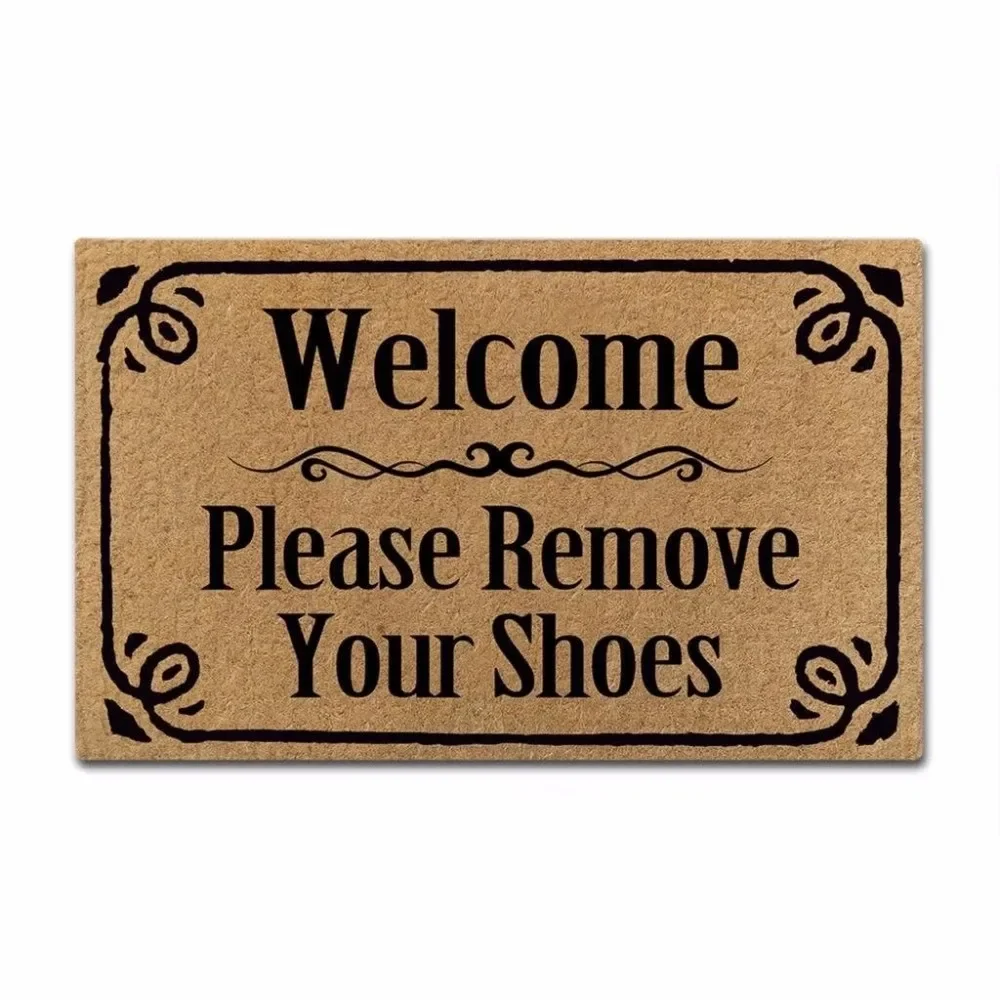 Flannel Doormat For Entrance Door Floor Mat Welcome Please Remove Your Shoes Non-slip Doormat