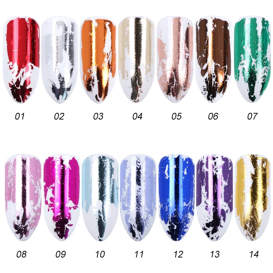 1Roll Metallic Charm Foils for Nail Holographic Transfer Foil Wraps Sticker Decals Starry Paper Manicure Decor Set Nail Art Tips