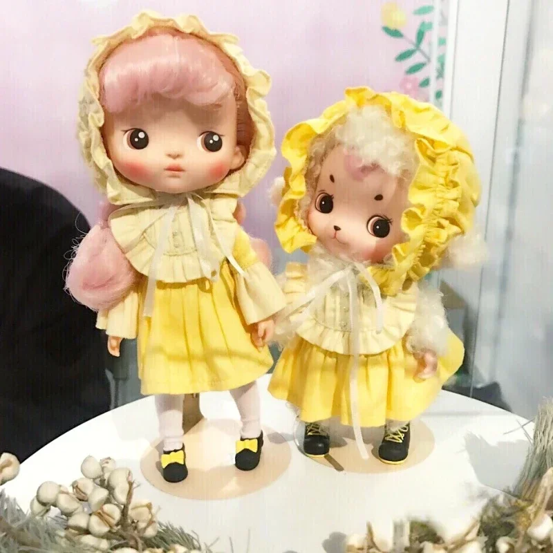 

HOLALA Mary and Her Little Sheep TADA Yellow Wolly Lamb BJD Doll Fairy Town Girl Figure Toy Customized Body Face Gift Box