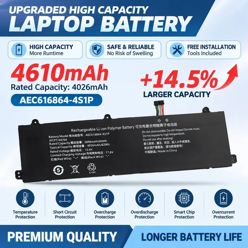 [NEW] AEC616864-4S1P Laptop Battery For Mechanical Revolution Jiaolong 16 16-7602 16 Pro