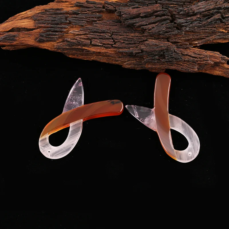 Natural Stone Agate Amethyst Earring Bead,Digital Shape Earrings Accessories For Women,Fashion Jewelry DIY Making 40x12x5mm 7g