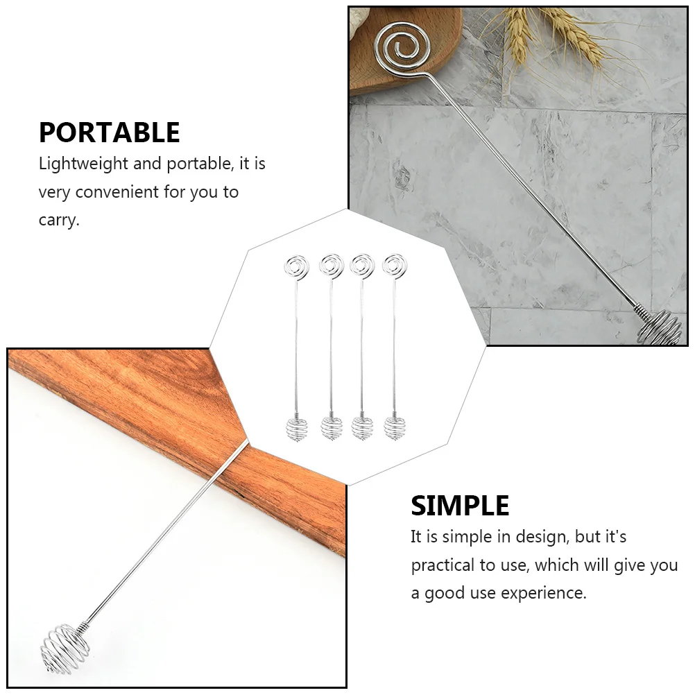 

4pcs Stainless Stirring Stick For Honey Coffee Jam Mixing Stick Mixing Milk Tea Household Use Kitchen Bar Tool