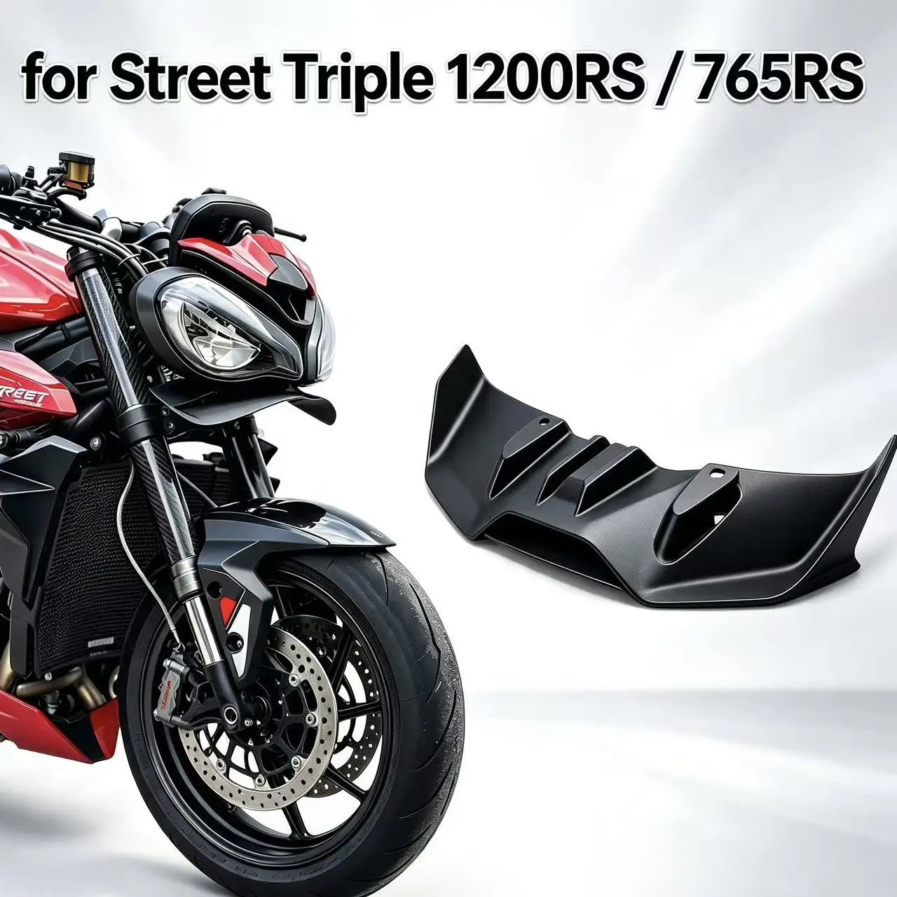For Street Triple 1200 RS Front spoiler 765 RS Motorcycle Lower spoiler lower lip GP WING DOWNFORCE NAKED FRONTAL SPOILERS KIT