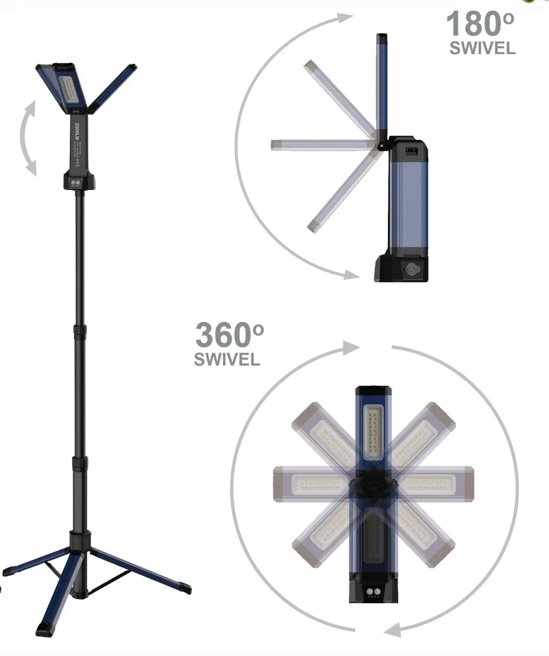 

2025Small Type Portable Aluminum Battery Led Tripod Light for Camping