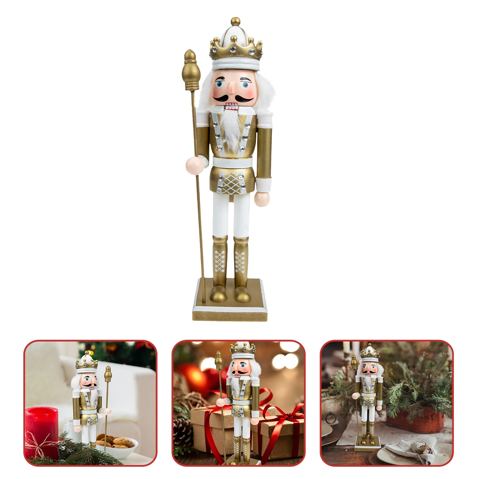 

Nutcracker Wooden Soldier Outdoor Halloween Decorations Desktop Christmas Nutcrackers Garden Ornament Beer Ornaments