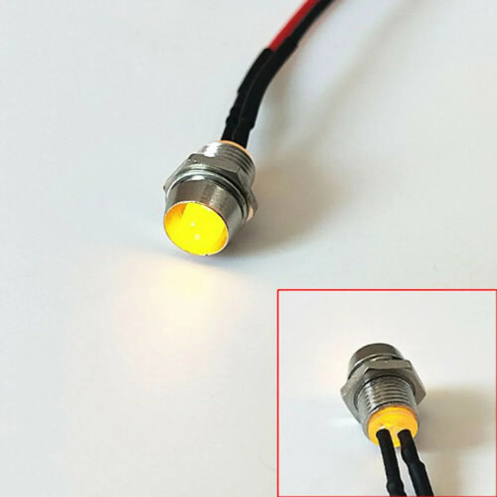 Car LED Indicator Light Pilot Dash Lamp Super Bright Bulb Truck Boat Driving Beam DC 12V Replacement Parts Bar