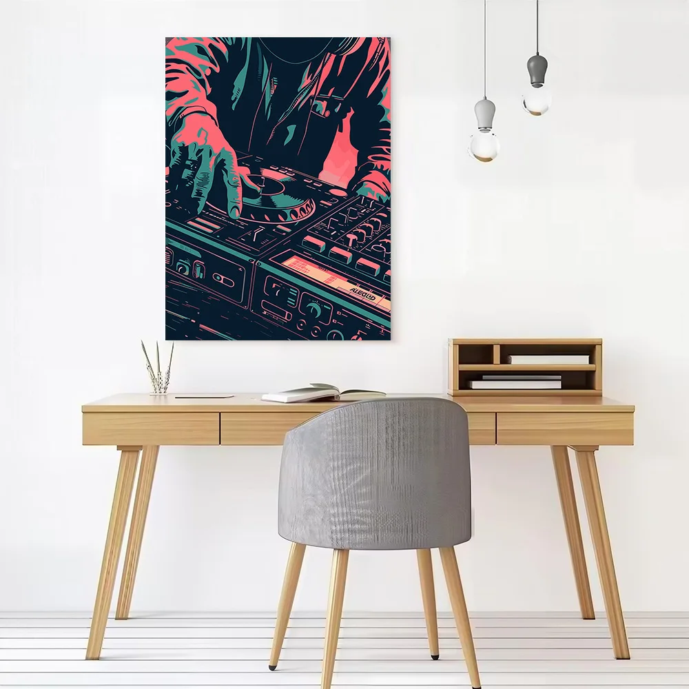 DJ Mixing Music Poster Customizable Printed Canvas Painting for Pictures Wall Art Home and Decoration Living Room Wand Deko Arts