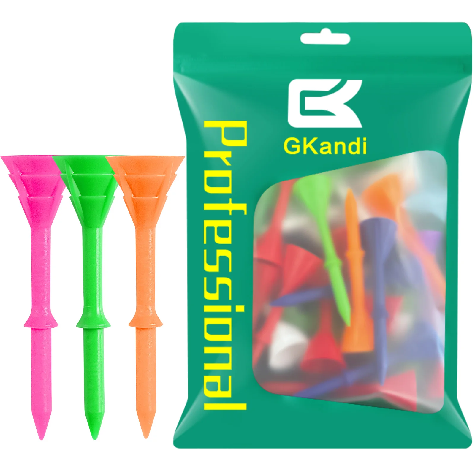 

30 Pcs Golf Tees Set with Plastic Unbreakable Cup Low Friction Resistance Multiple Colors 3 1/4 Inch 83mm Ball Holder Gift Set