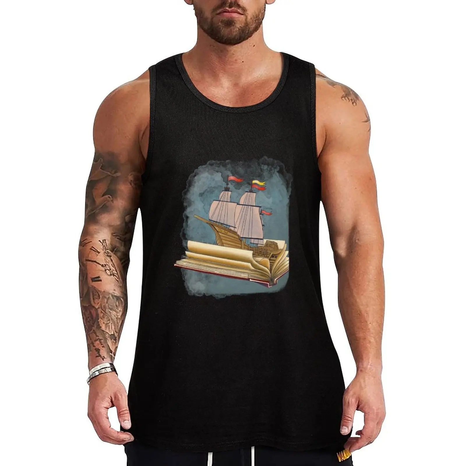 Ship ON the Book Tank Top Quick Dry Tank Top Breathable Lightweight Sleeveless