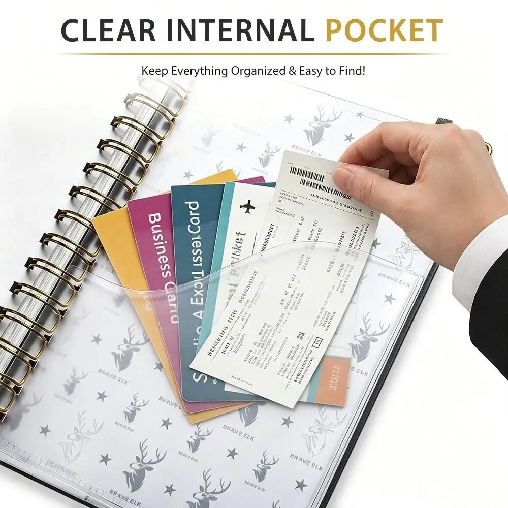 Index Tags 2027 Planner Notebook A5 Size Spiral Binding Coil Diary Book Clock In Function Simple Design Yearly Schedule Planner