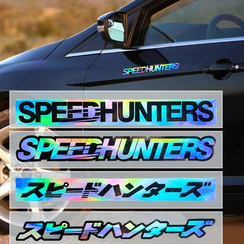 1 Pcs SPEEDHUNTERS/スピードハンターズ Laser Rainbow Car Stickers Auto Body Windshield Window Bumper Accessories Decals for bmw e46 e90