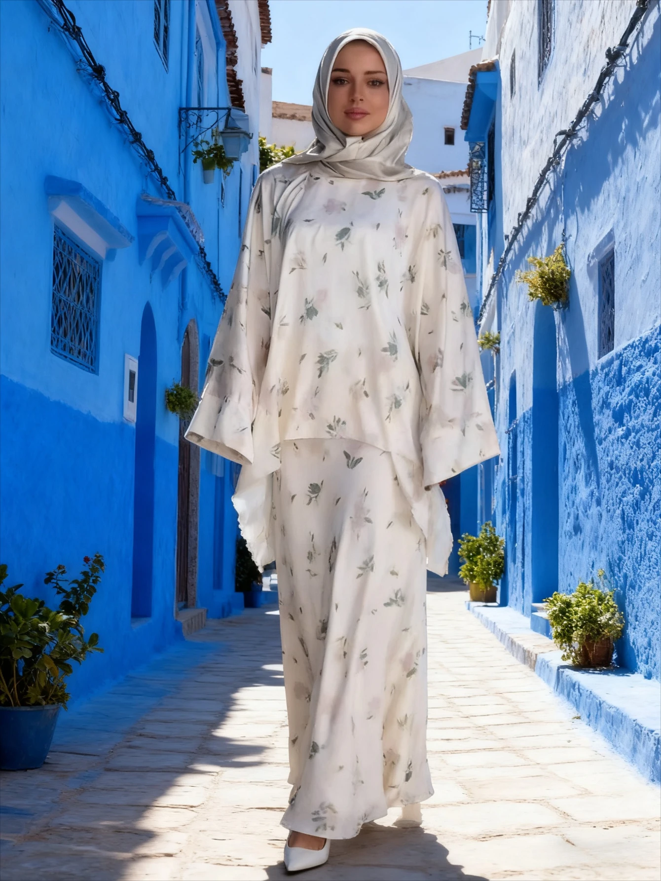 

Женское молитвенное платье Топ, комплект из 2 предметов с цветочным принтом Ид Мусульманский Дубай Вечеринка Джалабия Рамадан Длинные платья Марокко Vestido Largos Arab