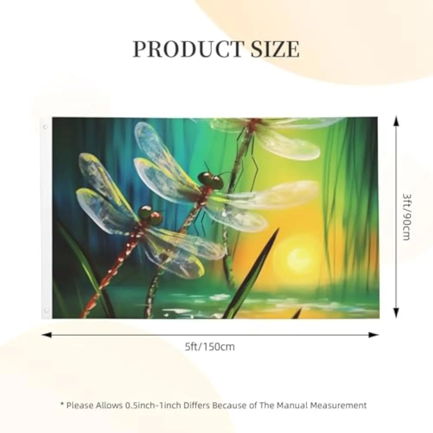 Dragonflies Sunset Garden Flag Durable Polyester Single-sided Printing Decorative Outdoor Flag