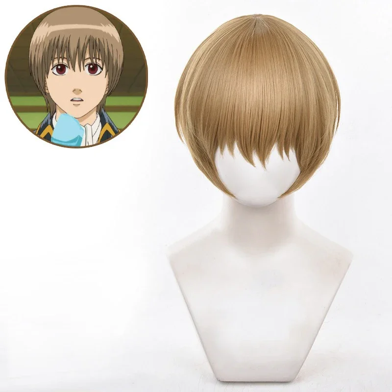 Okita soji personagem roleplay estilo masculino com cabelo curto anime xerife personagem fibra sintética moda peruca masculina