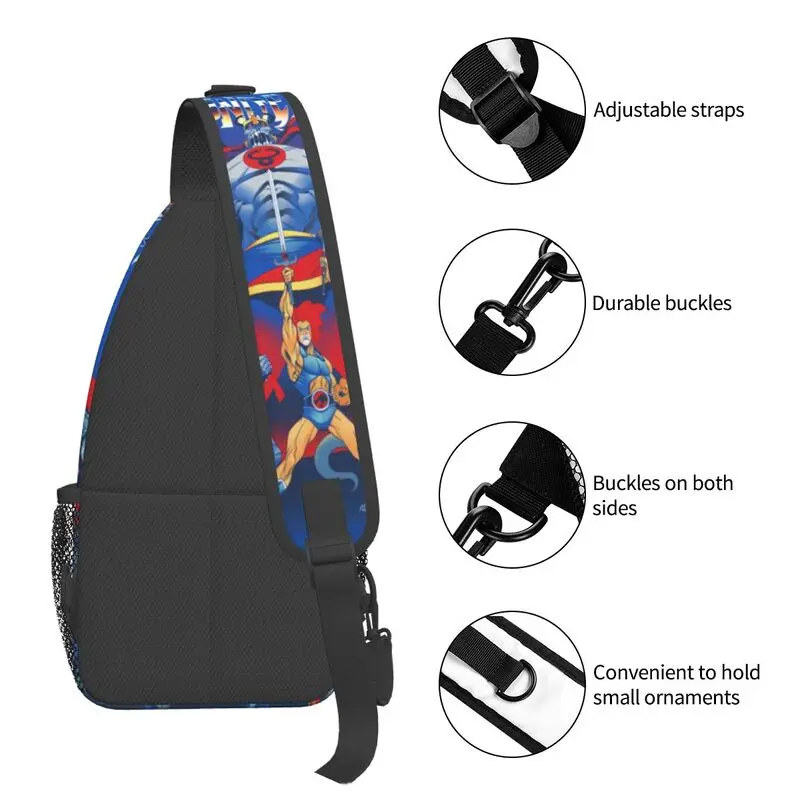 Benutzer definierte Thunder cats Schulter tasche Männer cool Himan Cheetara Schulter Cross body Brust Rucksack Reisen Tages rucksack