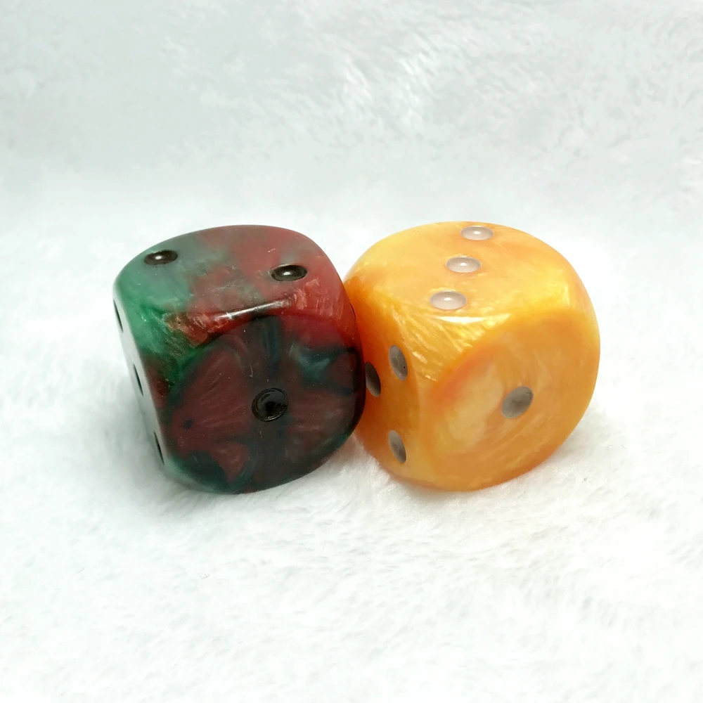 35mm Resin Dice Colour mixture Accessories Puzzle Game Dice Playing Games  6 Sided Dice Game Toys D6 Dice Square Point Dice