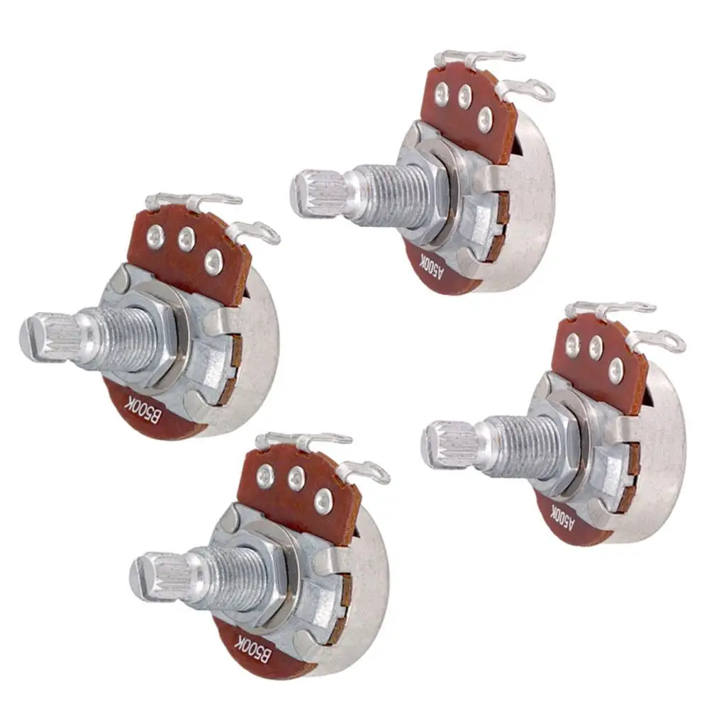Split Shaft Guitar Potentiometer 18mm Metal Pot for Bass Ukulele Mandolin Volume Tone Controls
