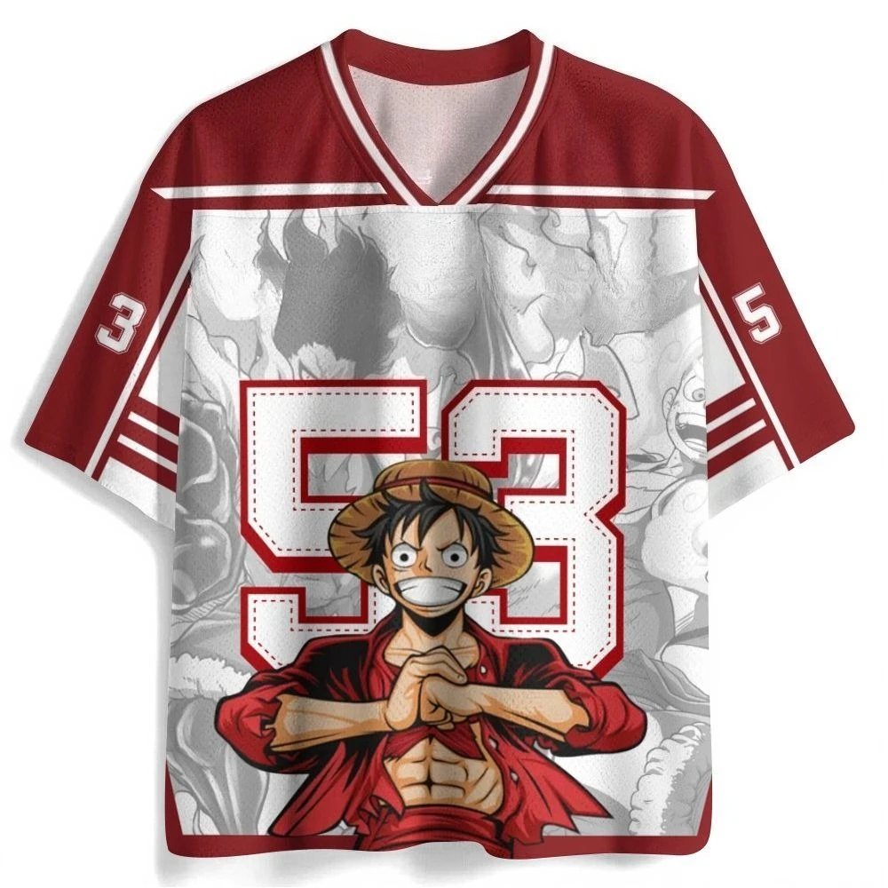

Новая спортивная футболка 2026 года с тематикой One Piece (Луффи) для взрослых и детей, 3D, быстросохнущая, с коротким рукавом