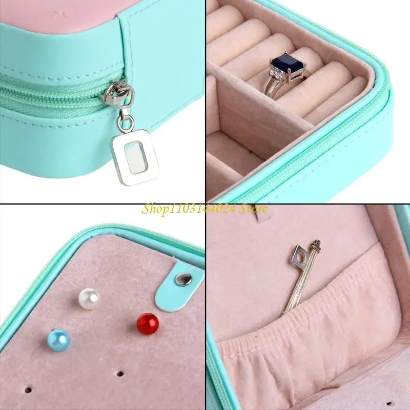 

N5KE Leather Jewelry Box Jewelry Boxfor Ring Necklace Earrings Storage