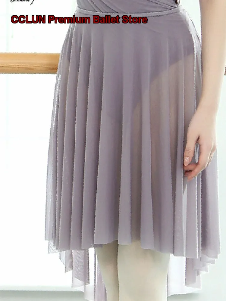 Women's Adult Ballet Tutu Half Skirt Mesh Tutu Gymnastics Leotard Dance Dress