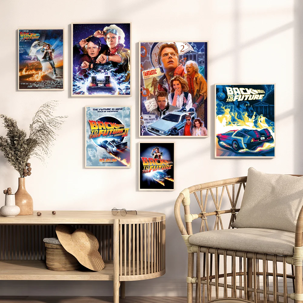 العودة إلى ملصق ورقة بيضاء لفيلم المستقبل ، ملصق عالي الجودة ، فن جداري ، رسم لغرفة الدراسة ، ديكور جداري ، 1 ، 2 ، 3 #6