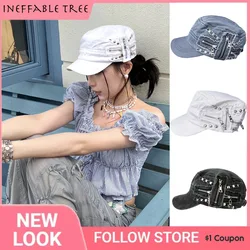 Y2K Retro Hip Hop Punk Rock Rivet Flat Peaked Hats for Women Men Fitted Baseball Visors Caps Casquette Homme Козырьки Женские