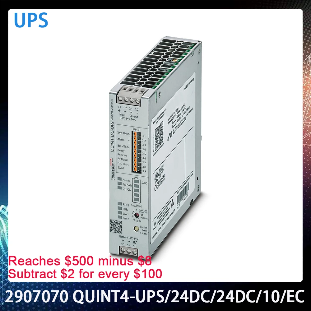 2907070 QUINT4-UPS/24DC/24DC/10/EC For Phoenix UPS 24VDC/10A RJ45 Uninterruptible Power Supply Works Perfectly Fast Ship