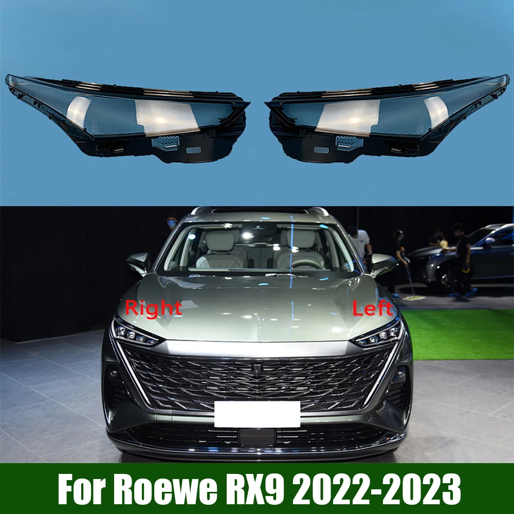 

For Roewe RX9 2022 2023 Front Headlight Cover Transparent Lamp Shade Headlamp Shell Lens Plexiglass Replace Original Lampshade