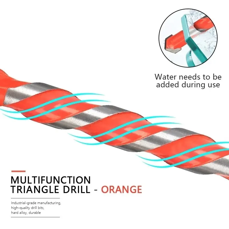 

4pcs 6/8/10/12mm Triangle Drill Bit Set For Ceramic Tile, Concrete, Metal, Wood & Glass Drilling