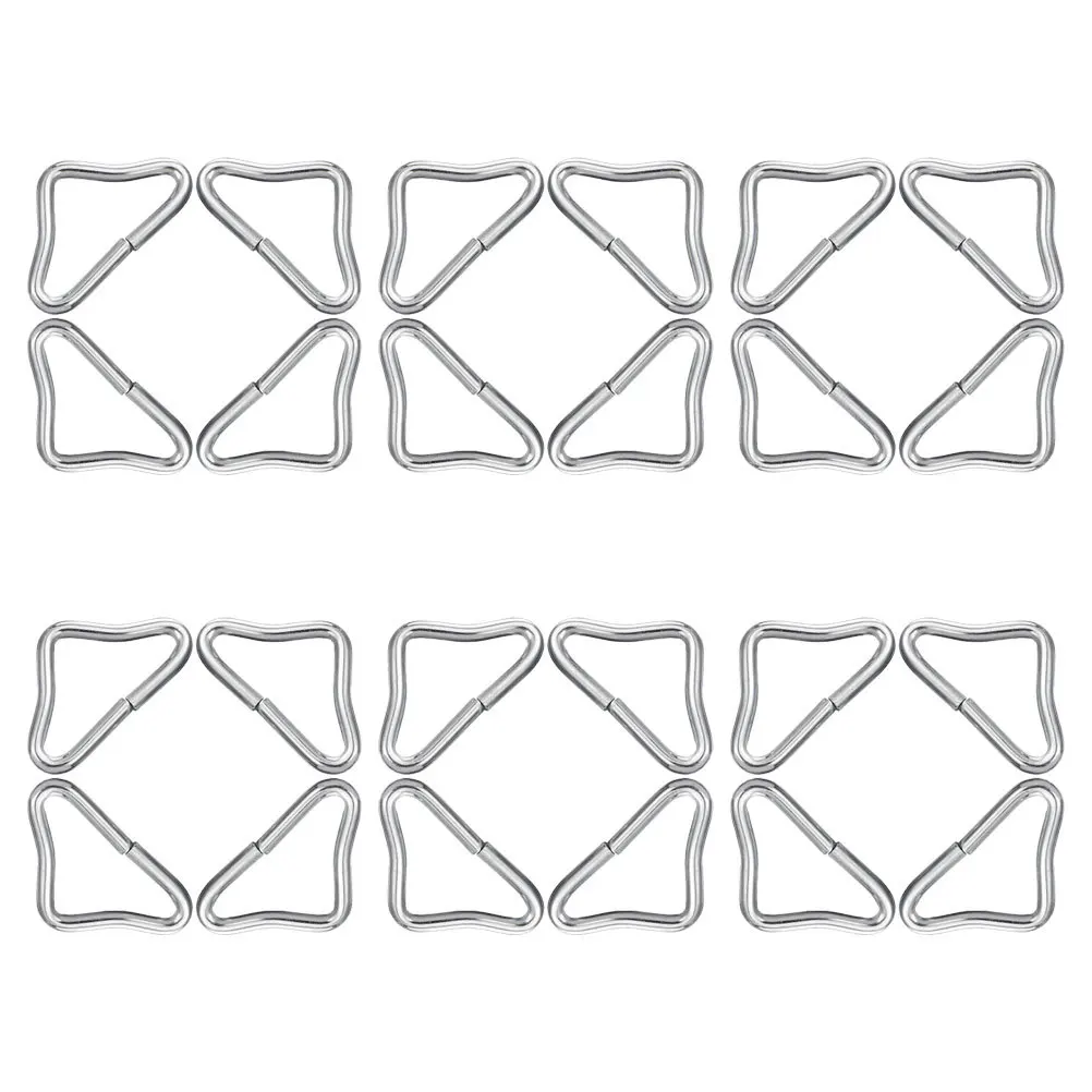 

24Pcs Trampoline Replacement Triangle Rings Galvanized Steel Heavy-Duty Buckles Stability Jumping Mat Parts Trampoline Buckles