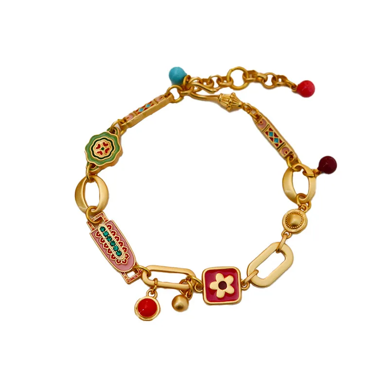 Joyería moderna, temperamento elegante, pulseras de cadena esmaltadas de colores múltiples para mujer, regalos femeninos, accesorios dulces, gran oferta