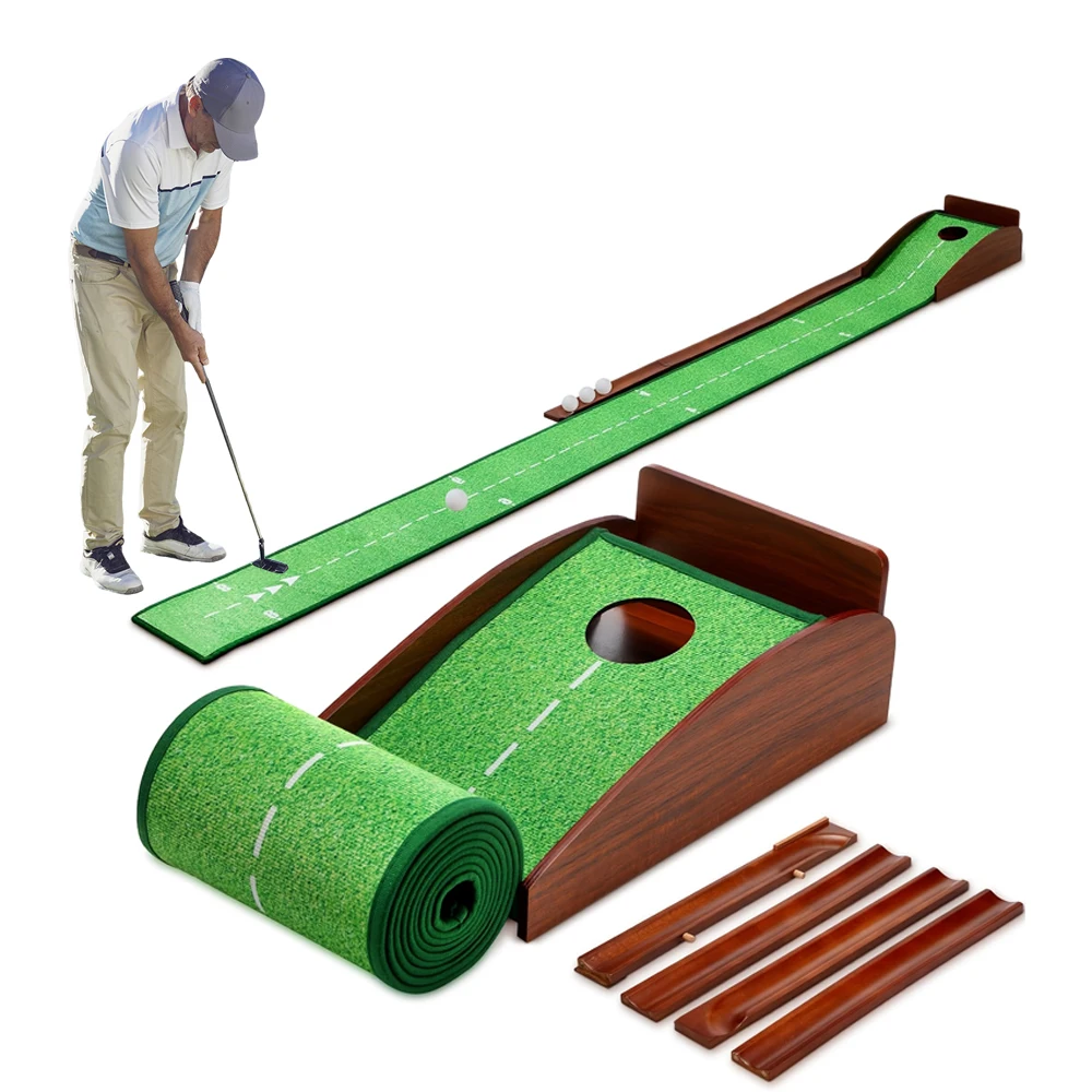 Putting Green Indoor Mat Estera de golf para exteriores con retorno automático de bolas: ideal para el hogar, la oficina y el uso al aire libre