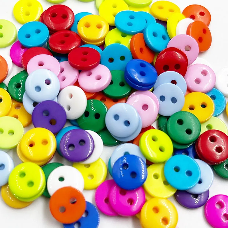 200pcs 8mm Mixed Round Resin Sewing Buttons for Scrapbooking craft Fashion Accessories PT12