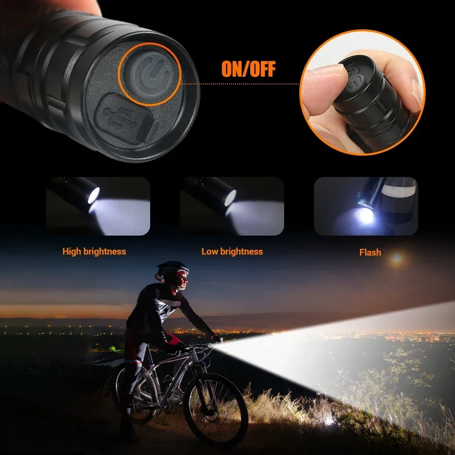 LED Portable Flashlight USB Rechargeable High power Ultra Bright Outdoor Camping Lantern Torch Night Fishing Hunting Lantern