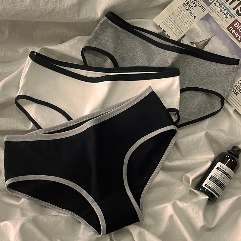 3 Teile/satz Baumwolle Höschen Sport Einfache frauen Atmungsaktive Unterwäsche Mädchen Slip Weibliche Unterhose Einfarbig Sexy Wäsche