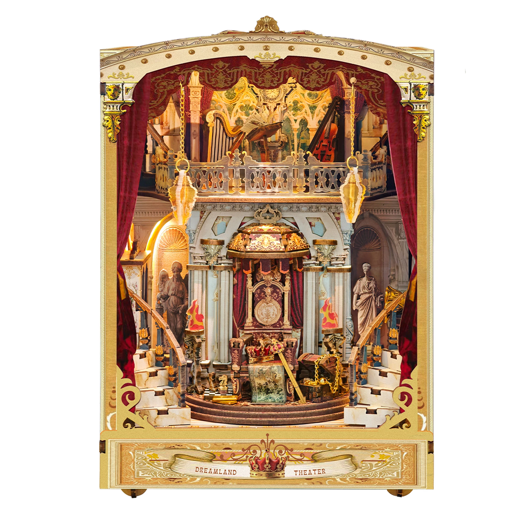 

НОВЫЙ DIY деревянный театральный книжный уголок Dreamland, наборы вставок для полки, миниатюрный комплект моделей со световым подставкой для книг для друзей, подарки на день рождения