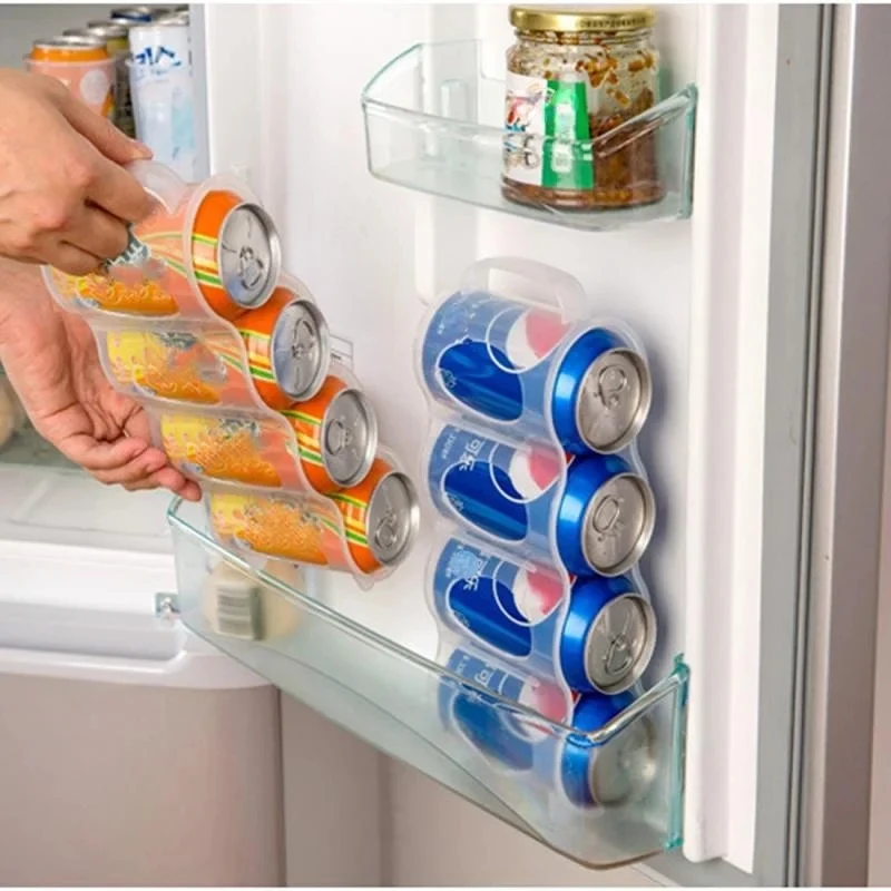 

1Pc Beer Soda Drink Can Storage Box Kitchen Fridge Drink Bottle Holder Fridge Refrigeration Storage Organizer Rack Shelf