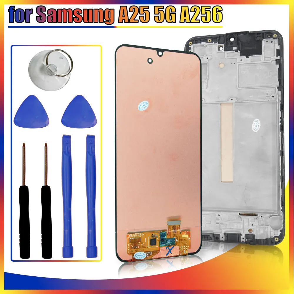 Super AMOLED for Samsung Galaxy A25 5G A256U LCD Display Touch Screen Assembly Replacement for Samsung A256 A256B A256E LCD