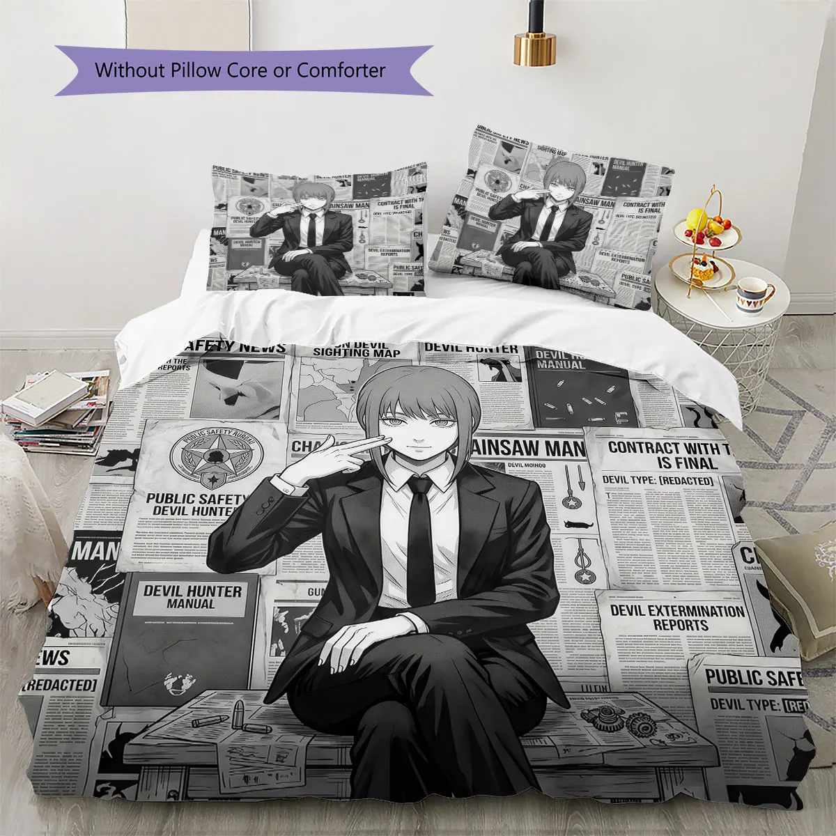 Chainsaw Man Comfor Duvet Cover Child's Bedding Set,Extra Large Size Holiday Gift Various Sizes Available -HE63