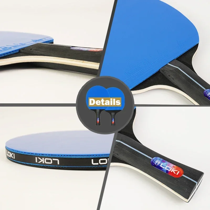 Loki k5000 tischtennis schläger set 1pc/2 stücke home entertain ment ping pong schläger mit blauer farbe ping pong gummi