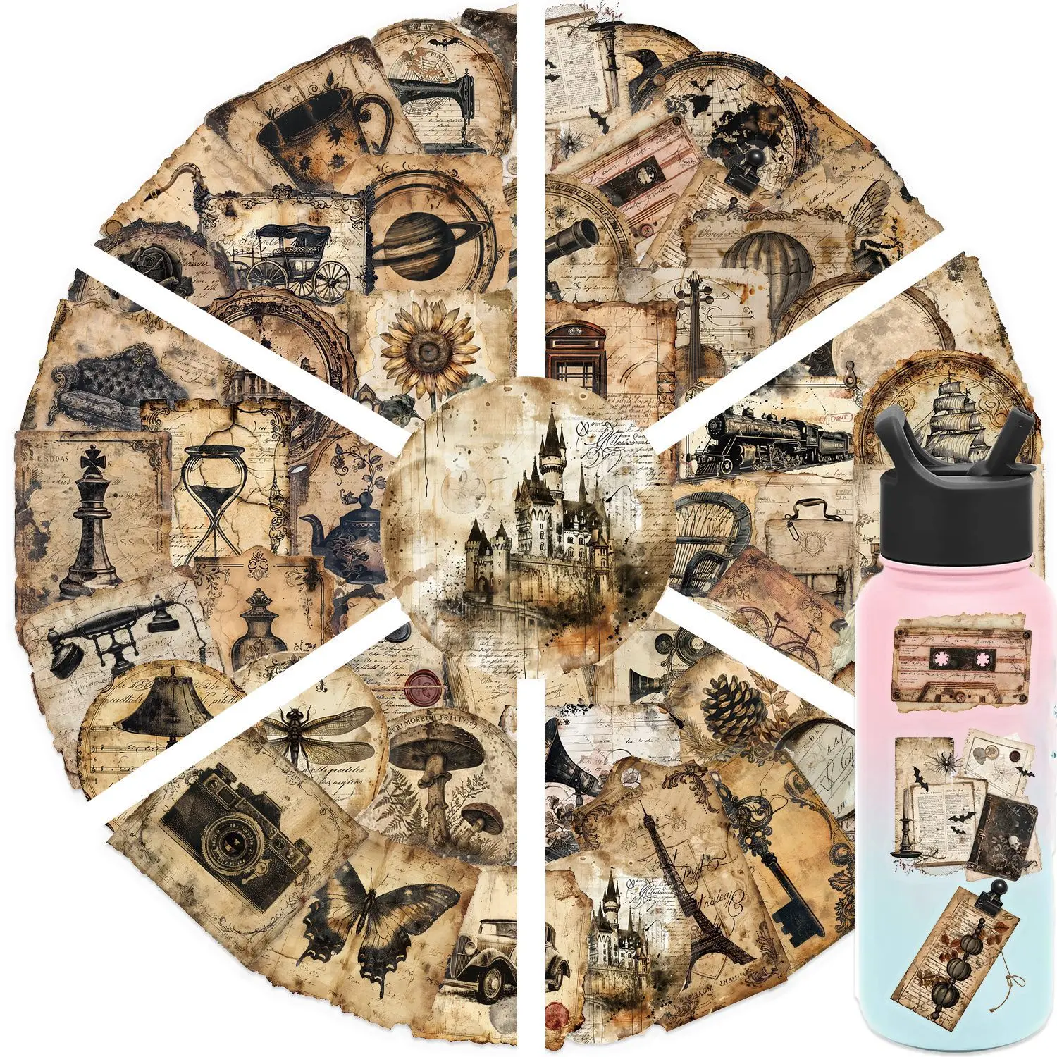 10/30/50 قطعة تسميات خمر مرسومة باليد الإبداعية PET الكتابة على الجدران ملصقات للهاتف زجاجة سجل القصاصات حقيبة السفر DIY بها بنفسك الهدايا الجمالية