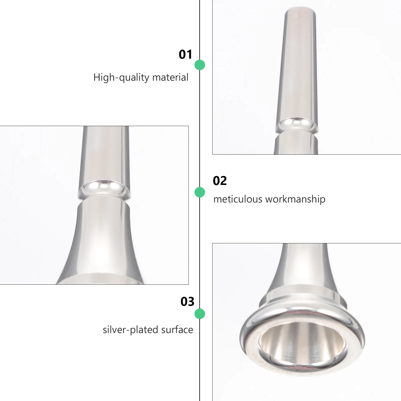 

1Pcs French Horn Mouthpiece Silver Plated Brass Instrument Part Robust Reliable Replacement Horn Accessory for Students and